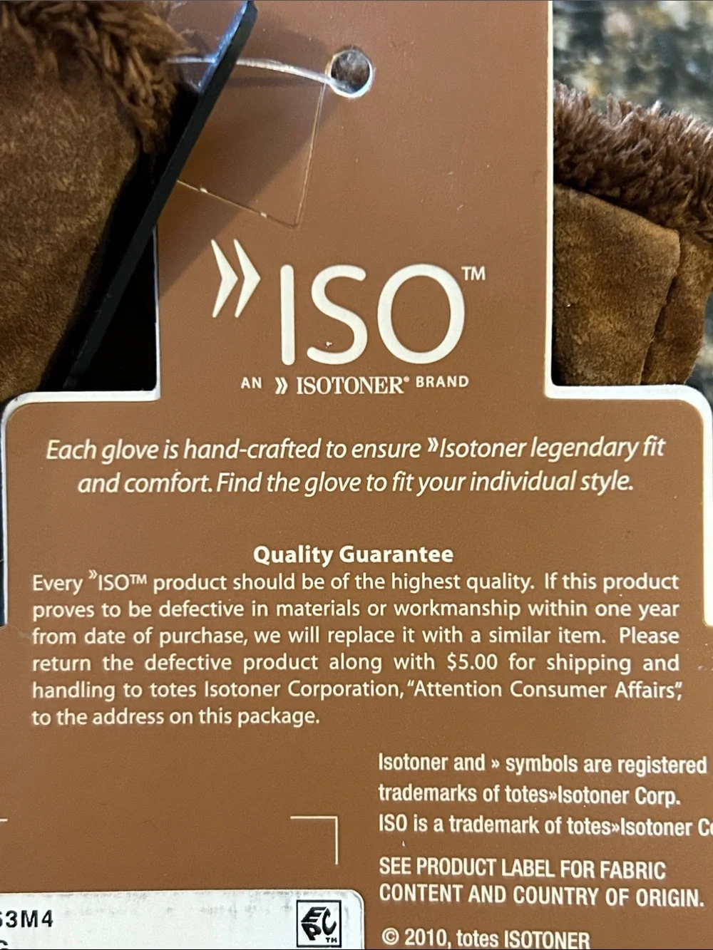 NEW Isotopes Brown Leather Suede Gloves with Fur Trim - Picture 3 of 6